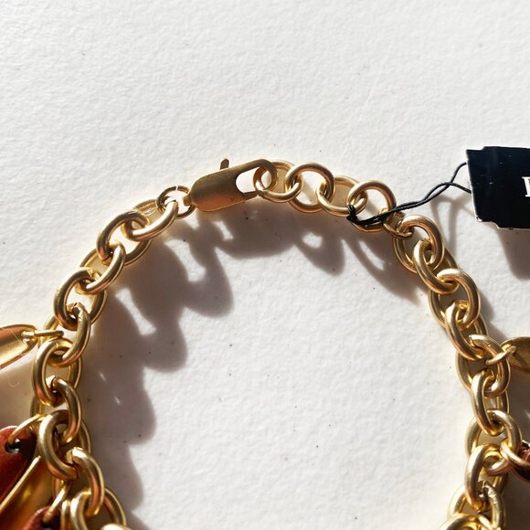 Ellen Tracy Gold Hanging Pendants Bracelet - Picture 5 of 6